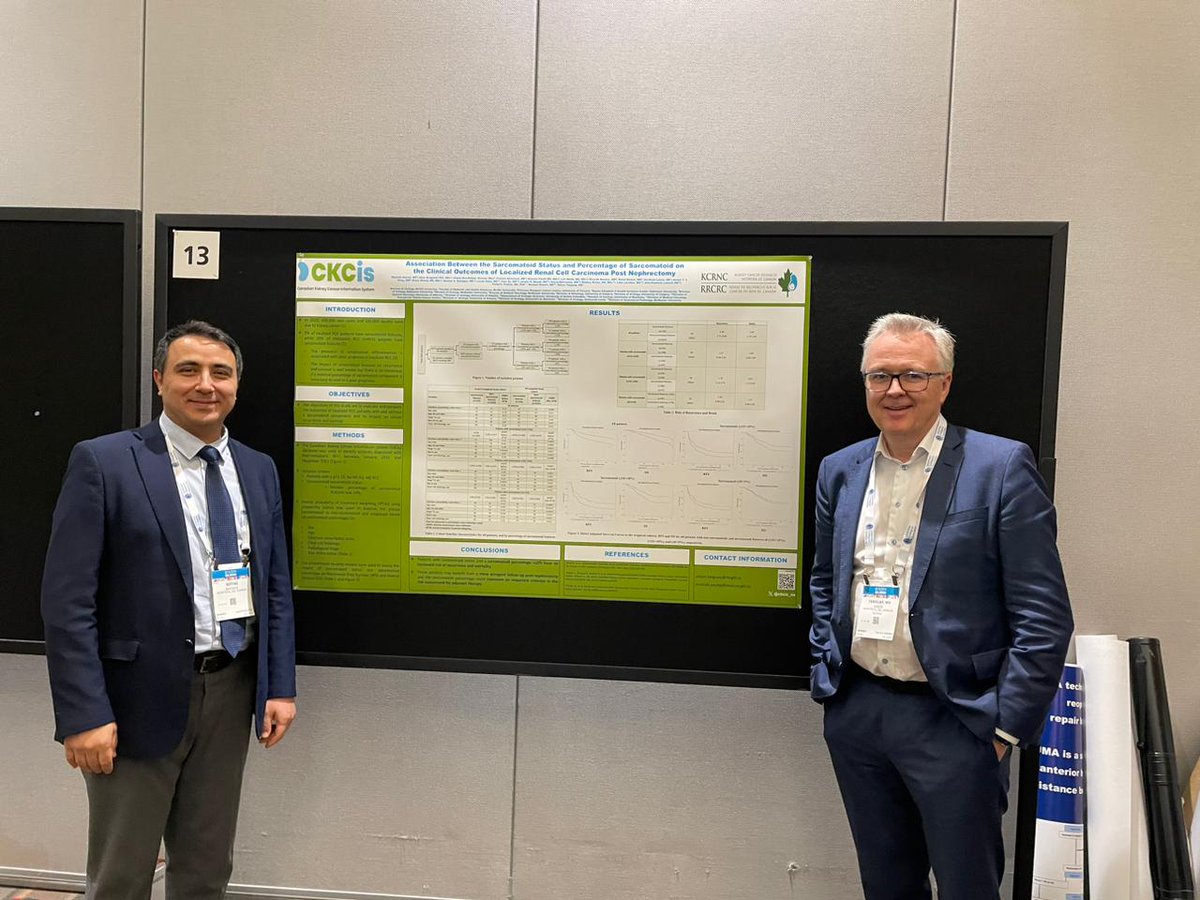 Non-metastatic RCC patients with sarcomatoid status and a sarcomatoid percentage >10% may benefit from a more stringent follow-up post-nephrectomy. Great collaborative effort from #CKCis @KidneyCancer_Ca @ckcis_ca @SiTanguay @mcgillu #AUA24 @AmerUrological #RenalCellCarcinoma