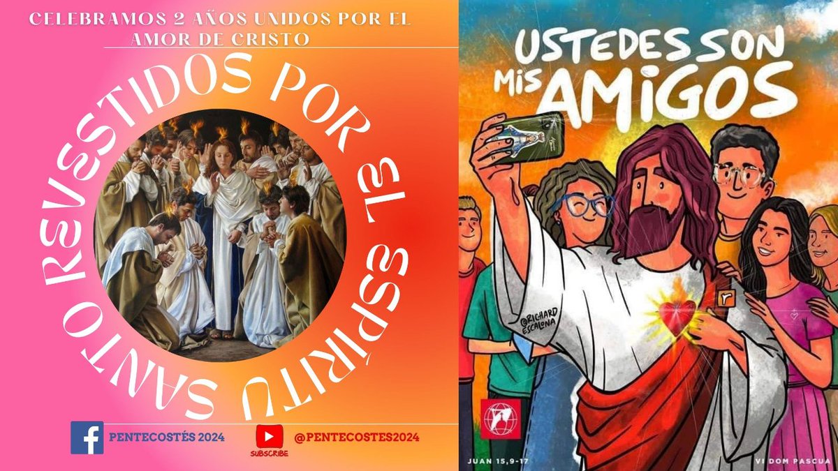 ¡Hoy se cumplen 2 años de PENTECOSTÉS 2024! Gracias Dios Padre por unirnos en Cristo Jesús y con la fuerza de tu Santo Espíritu. Sigamos invitando a otros para que crezcamos mas como AMIGOS DEL ESPIRITU SANTO #Pentecostes2024