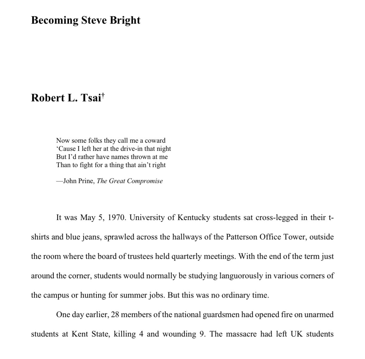 I’ve posted a “Director’s Cut” of the preface of @DTheImpossible. To be published by @KYLawJournal, it delves deeply into student protests after Kent State and Steve Bright’s role challenging emergency rule and university discipline. bit.ly/3yaxe9O