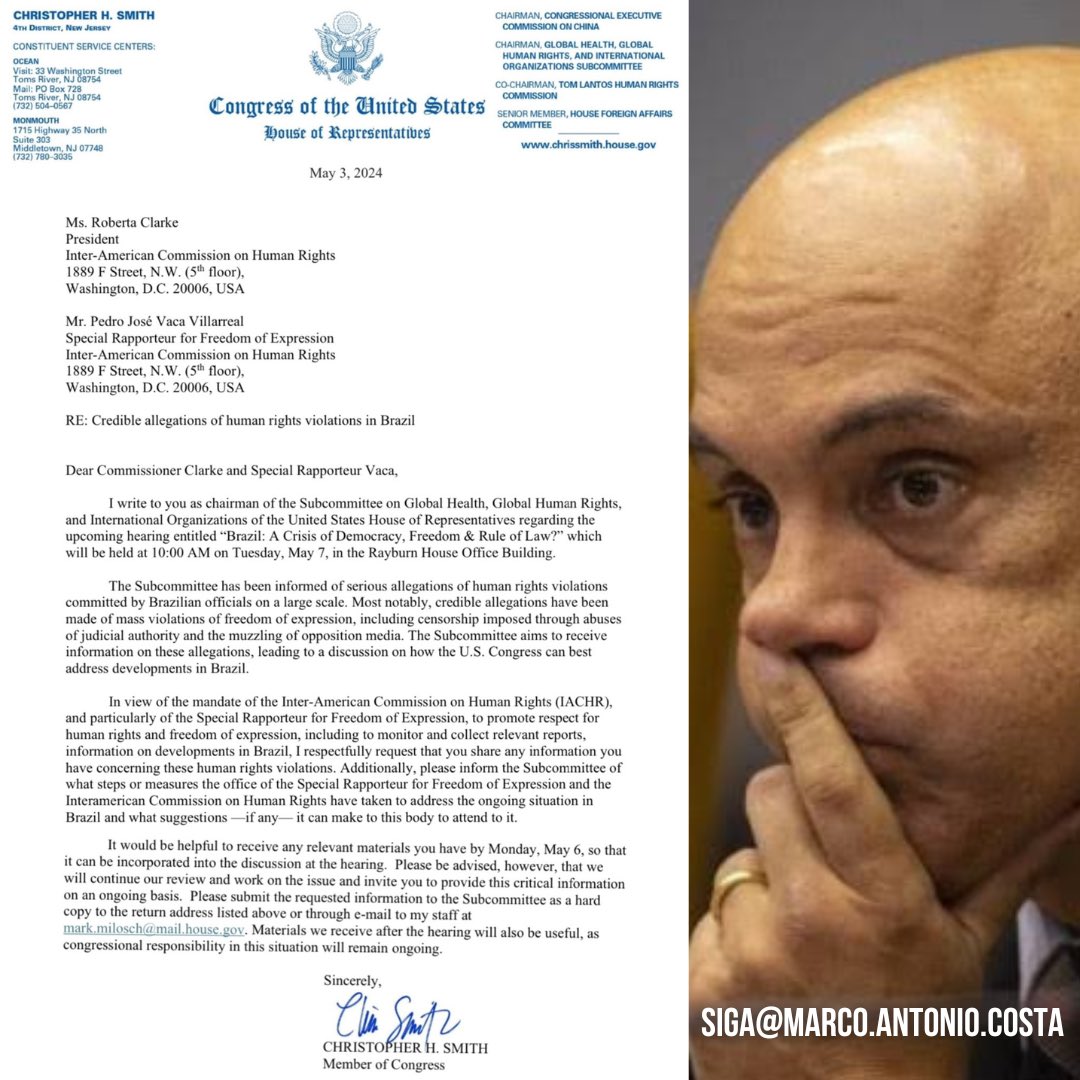 🚨🇺🇸URGENTE: Câmara dos EUA aciona a OEA(Organização dos Estados Unidos) sobre decisões de Alexandre de Moraes. Teremos a audiência no congresso americano hoje (07/05) às 10h com transmissão exclusiva do Canal Fio Diário, denunciando os abusos do STF e a censura no Brasil.…