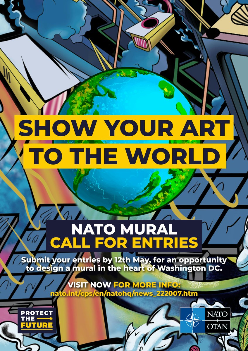 📣Calling young artists!🎨 To mark @NATO's 75th Anniversary, we're asking YOU to submit a design or idea for a mural in the heart of Washington DC... Share your ideas and designs via the website below 👇