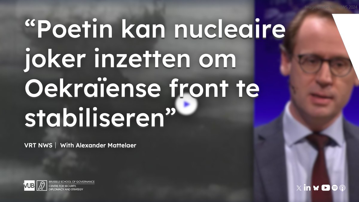 #ICYMI Professor @ATJMattelaer appeared on @terzaketv yesterday to discuss the nuclear dimensions of Russia's war on Ukraine. Watch it in Dutch via @vrtnws🔸 vrt.be/vrtnws/nl/kijk…