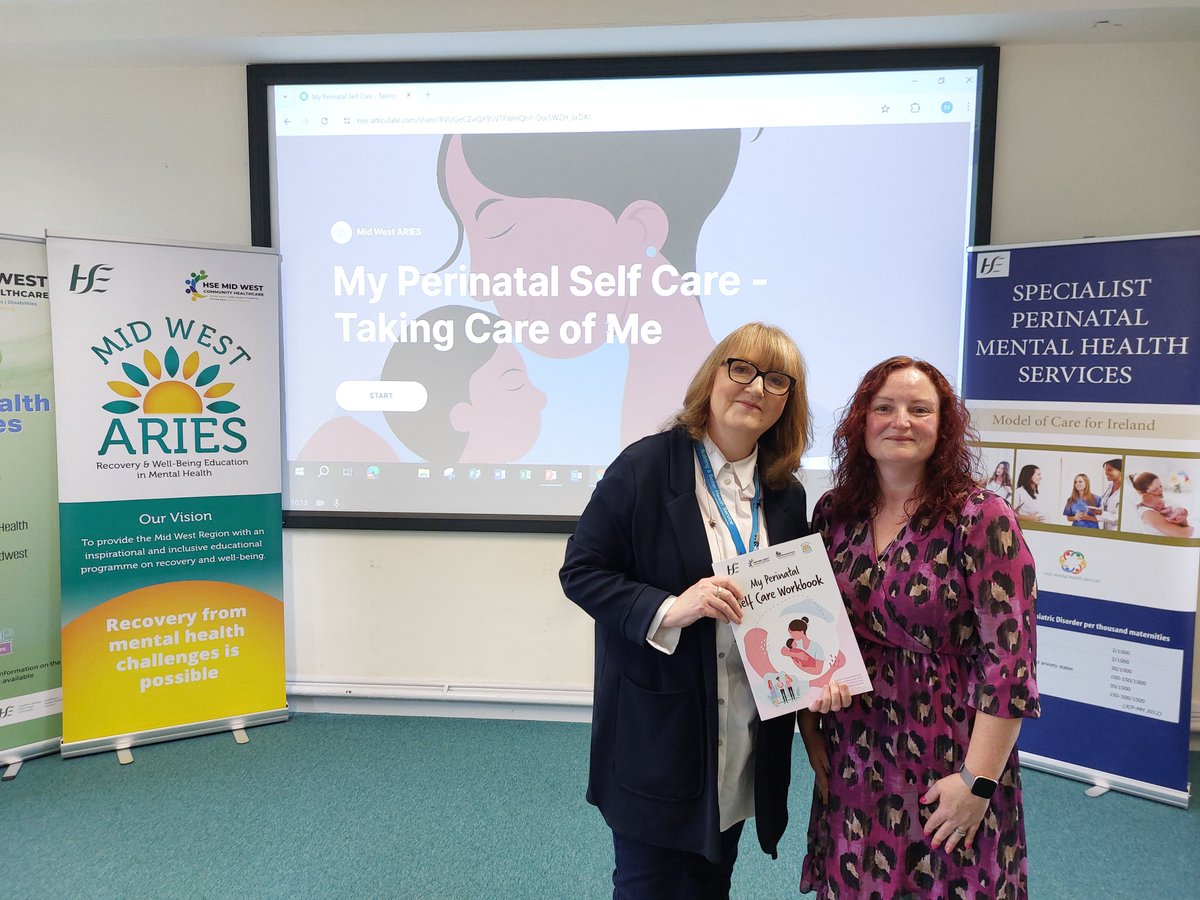 Pics from last week's launch of 2nd ed of 'My Perinatal Self Care Workbook' distributed to CMHTs & online companion course 'My Perinatal Self Care - Taking Care of Me' tinyurl.com/Perinatal-Self… Thanks to Nuala Kelly, Head of Service MH @MahadyMas @j1harrington #MaternalMentalHealth