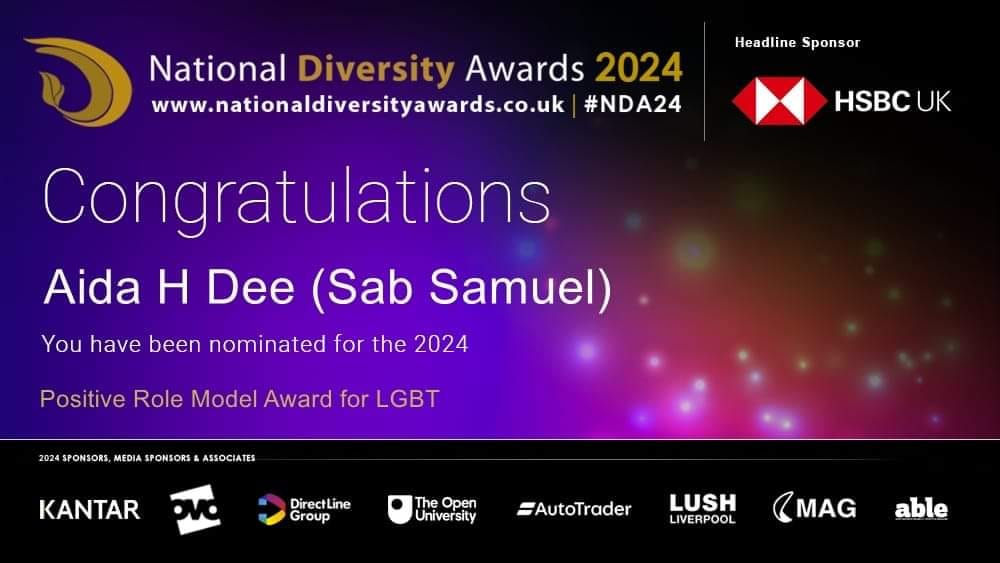 QX Magazine (@qxmagazine) on Twitter photo Congratulations <a href="/AidaHDeeDrag/">Aida H Dee The Storytime Drag Queen</a> on being nominated for the <a href="/ndawards/">National Diversity Awards</a> โผ
Get Voting Folks we want a win โผ
vote4.aidahdee.co.uk
#nationaldiversityawards #NDA24 <a href="/DragStoryHourUK/">Drag Queen Story Hour UKยฎ ๏ธ๐ณ๏ธโ๐๐ฌ๐ง</a> Congratulations <a href="/AidaHDeeDrag/">Aida H Dee The Storytime Drag Queen</a> on being nominated for the <a href="/ndawards/">National Diversity Awards</a> โผ
Get Voting Folks we want a win โผ
vote4.aidahdee.co.uk
#nationaldiversityawards #NDA24 <a href="/DragStoryHourUK/">Drag Queen Story Hour UKยฎ ๏ธ๐ณ๏ธโ๐๐ฌ๐ง</a>