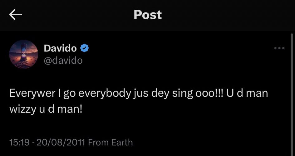 Davido is Wizkid’s biggest fan
#1 Wizkid FC member!