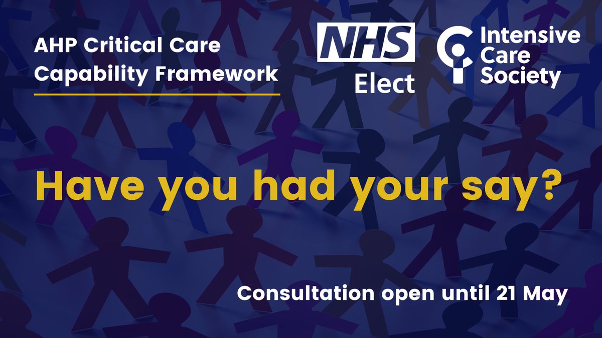 Don’t forget you can now have your say about the new AHP Critical Care Capability Framework! The consultation is open to all, so make sure you share with colleagues and friends so they can add their feedback too. bit.ly/AHPFramework