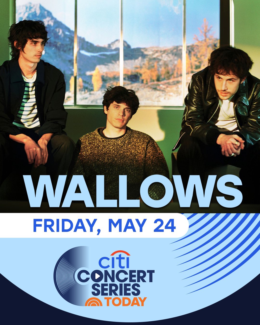 Wallows on X We ll be playing live on TODAYshow on May 24th. Come through if you re in the NYC area. Head to https t BEWTC2z0wk to learn how to attend or watch live on
