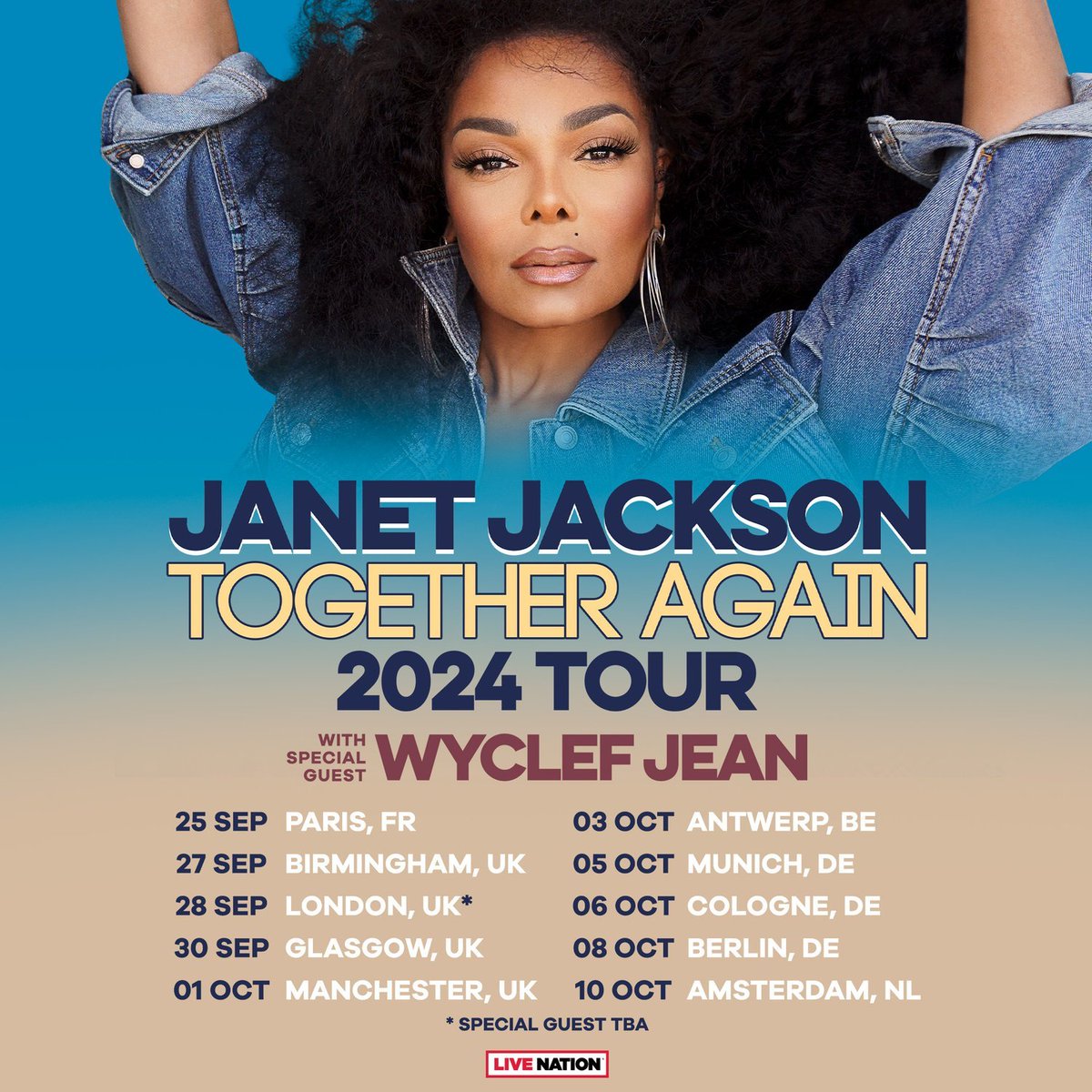 Tickets for JANET JACKSON'S TOGETHER AGAIN US/Europe 2024 are now available at janetjackson.com 🔥🔥🔥