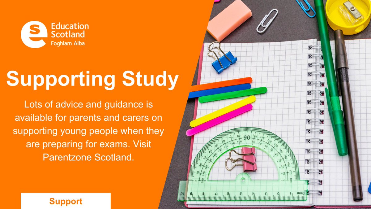 Did you know there is lots of advice and guidance available for parents and carers on supporting young people when they are preparing for exams? Find out more on Parentzone Scotland – ow.ly/uBKG50RuHCl