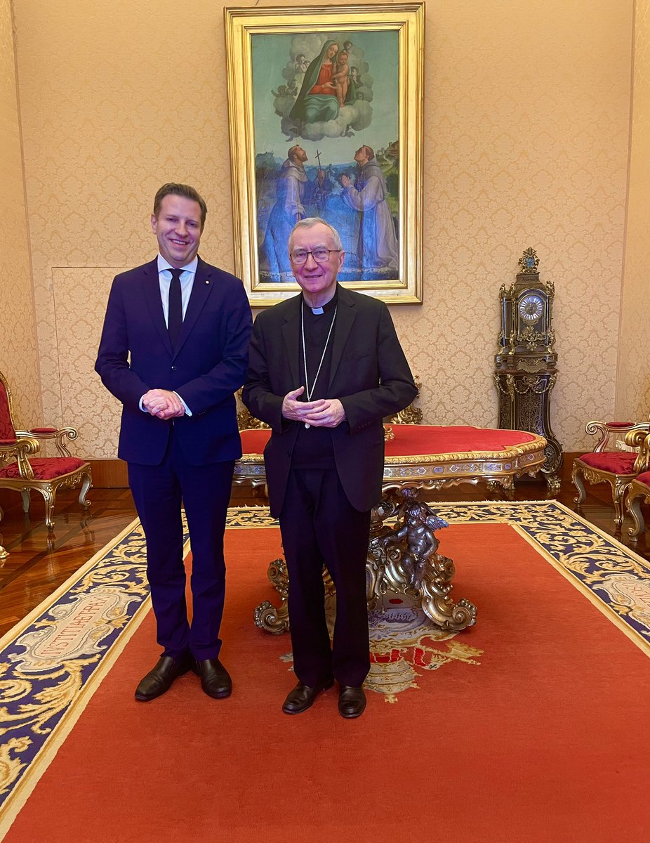 An honor to be invited by His Eminence Pietro Parolin, the Cardinal Secretary of State (and Vatican prime minister), to the Apostolic Palace - with thanks to him and his colleagues for their time and good work - especially in the cause of peace, in so many corners of the world…