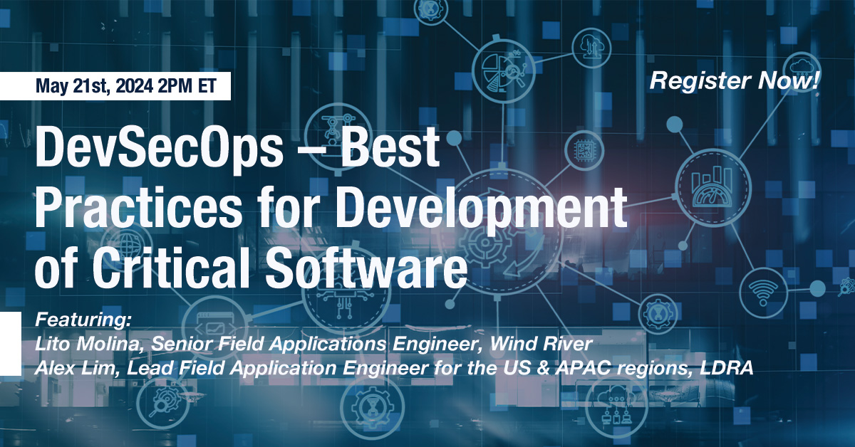 Using #DevSecOps, military providers can build security best practices into software development's earliest stages. Join us & @LDRA_technology to learn how to apply DevSecOps for the development and verification of safety-critical software: resources.embeddedcomputing.com/Embedded-Compu… @Military_cots