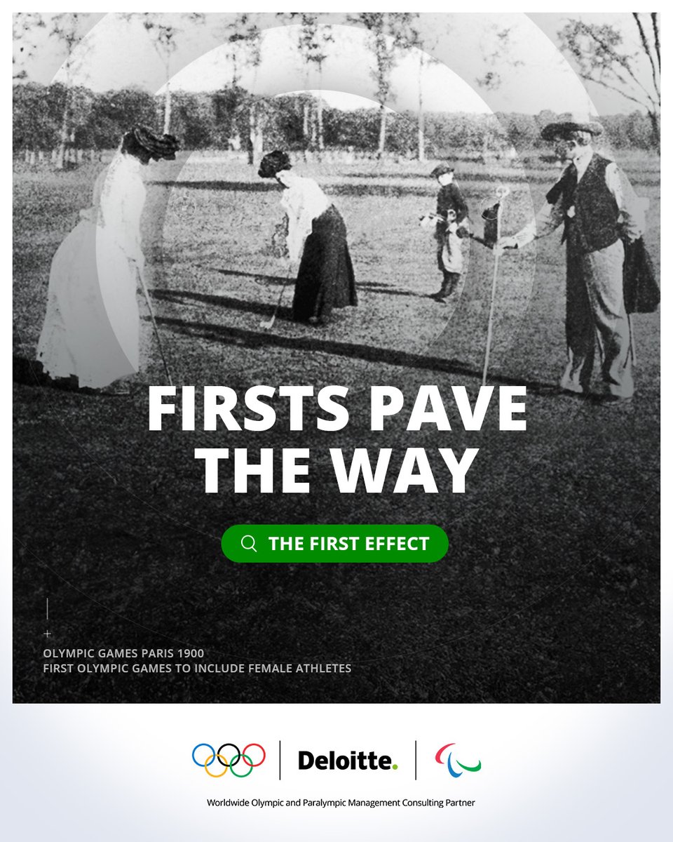 At Paris 1900, female athletes competed at the Olympic Games for the first time. This year, the Olympic Games will return to #Paris2024 with gender parity for the first time ever.​​ 💪 ​ Explore how @Deloitte is tracking the impact of firsts in #TheFirstEffect 👉…