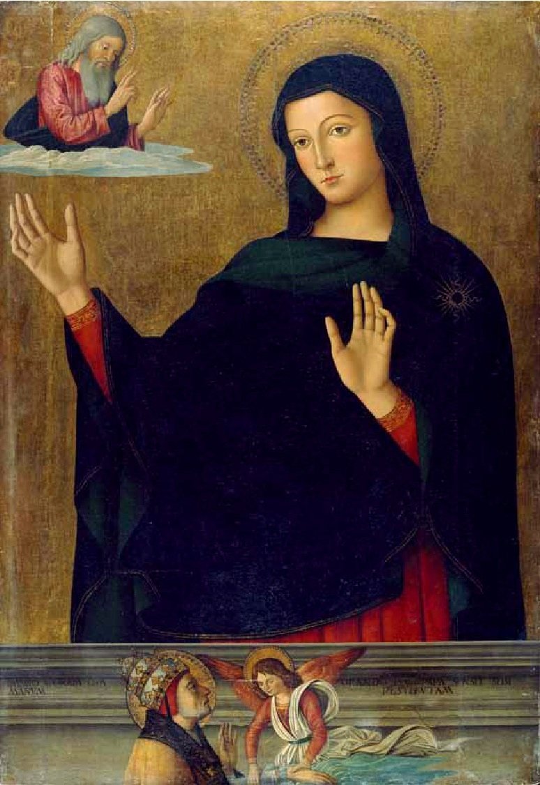 Antoniazzo Romano - The Virgin Invoking God to Heal the Hand of Pope Leo I. 1475