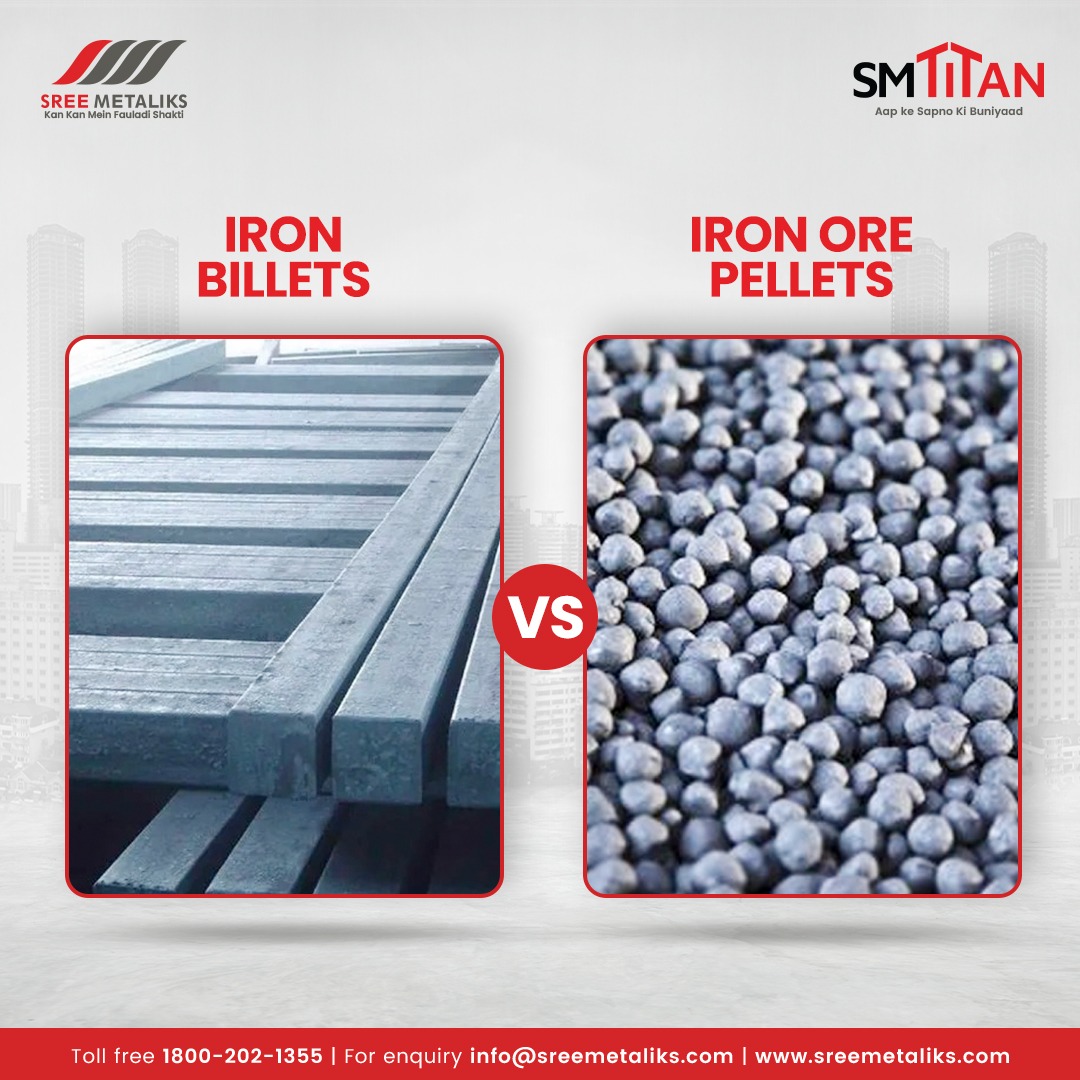 Pellets are small iron ore balls produced from iron ore fines and are effectively used as a substitute for lump ore for the production of sponge iron and in a blast furnace for the production of hot metal.

#ironbillets #ironpellets #production #tmtbar #sreemetaliks #smtitan