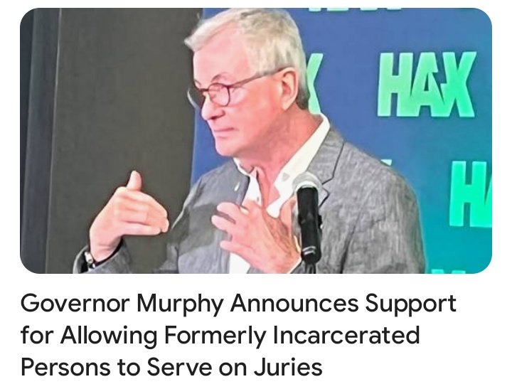 Governor Murphy Announces Support for Allowing Formerly Incarcerated Persons to Serve on Juries Why do you think about this #NewJersey? The bill is reference is S292 (please next time include the bill information in your articles @INSIDER__NJ, had to search for 20 minutes…