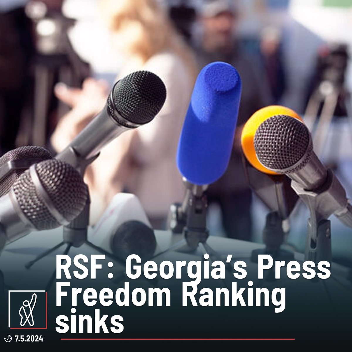 A Reporters Without Borders @RSF_inter new survey shows Georgia’s press freedom ranking dropping from 77th place in 2023 to 103th in 2024. 'Verbal and physical assaults on journalists are frequent, including by senior government officials, especially during electoral campaigns.…