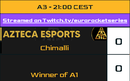 Azteca Esports (@aztecaesportsrl) on Twitter photo CHIMALLI'S CHANCE AT GLORY 🏆
The squad tackles the winner of <a href="/TeamSereneHQ/">Team Serene</a> vs <a href="/U6M_gg/">Uni6Mans</a> in the <a href="/EURocketSeries/">ERS: Euro Rocket Series</a> Challenger Play-ins.
⏰ 21:00 CEST
📺 twitch.tv/EuroRocketSeri… CHIMALLI'S CHANCE AT GLORY 🏆
The squad tackles the winner of <a href="/TeamSereneHQ/">Team Serene</a> vs <a href="/U6M_gg/">Uni6Mans</a> in the <a href="/EURocketSeries/">ERS: Euro Rocket Series</a> Challenger Play-ins.
⏰ 21:00 CEST
📺 twitch.tv/EuroRocketSeri…