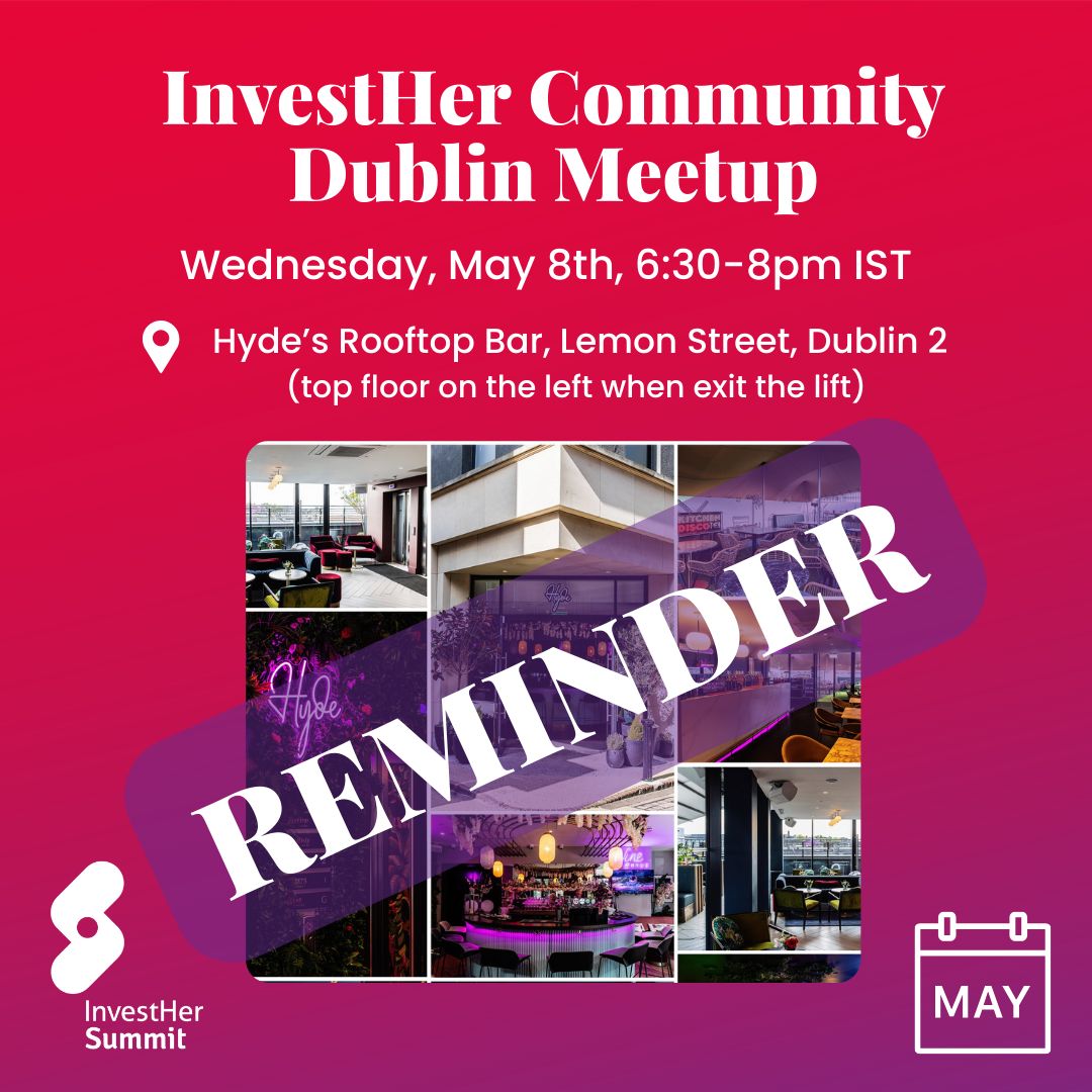 📣 Just a quick reminder to register for our InvestHer Summit Meetup happening tomorrow, May 8th at Hyde's Rooftop Bar, from 6:30 to 8 PM IST! Register → bit.ly/DublinMeetUp8M… #InvestHerSummit2024 #DublinMeetup #Funding #WomenEntrepreneurs #Investors #CommunityIsCapital