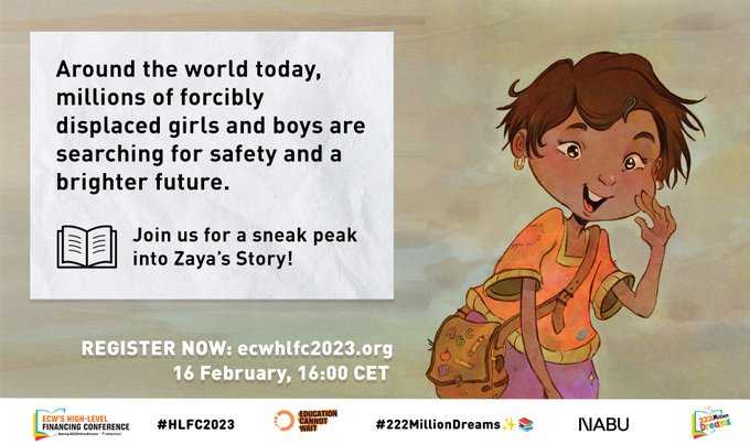 Education is a #HumanRight & every child deserves a safe, inclusive #QualityEducation!

#ECW & @NABUorg launch children’s book #ZayasDream💫, celebrating one brave girl’s quest to make her dreams come true!

📙Get your copy now👉a.co/d/fXsXenM

@UN #222MillionDreams✨📚