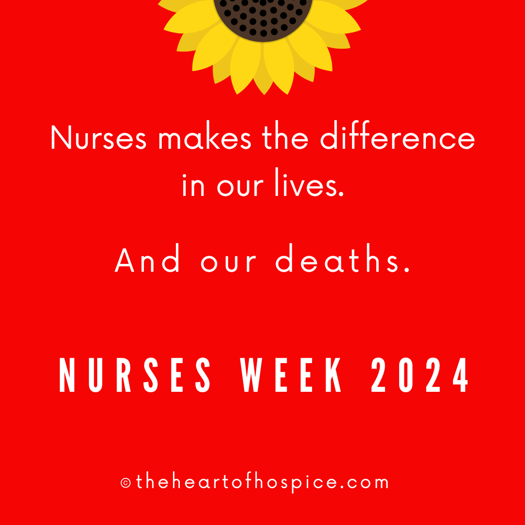 With gratitude for the grit, compassion, skill, and heart that nurses bring to seriously ill people (and their caregivers) at the end of their lives. #thankanurse #nursesweek2024 #hospice #endoflife #death #dying