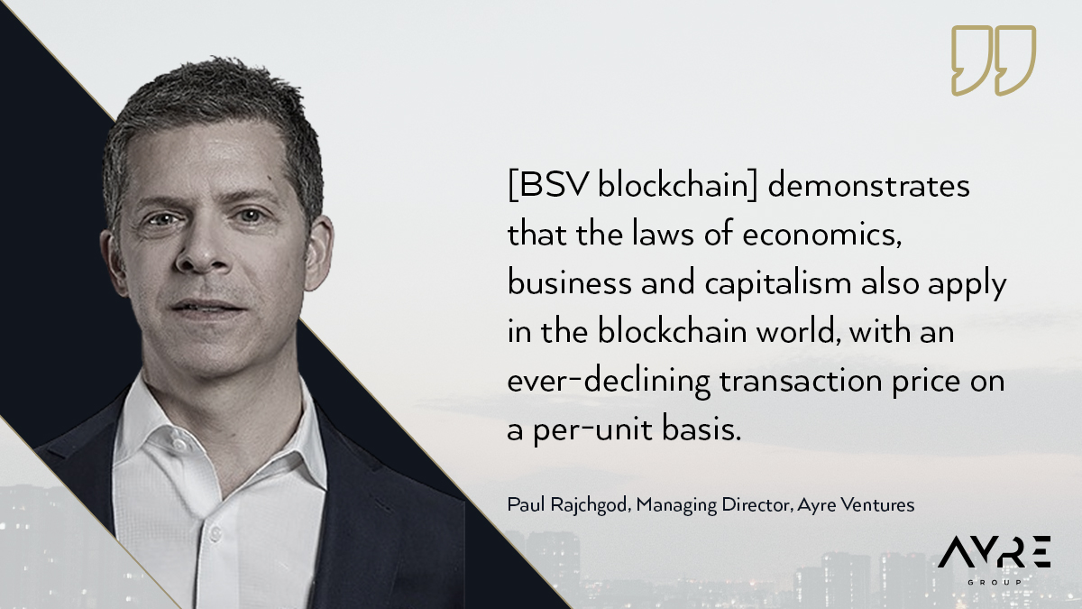 81 of the top 100 publicly traded companies use blockchain (Zippia, 2022), driving demand for cost-effective solutions. Ayre Ventures’ @PaulRaj12000 highlights #BSV’s cost-efficient transaction capacity, making it the top choice for governments and enterprises.