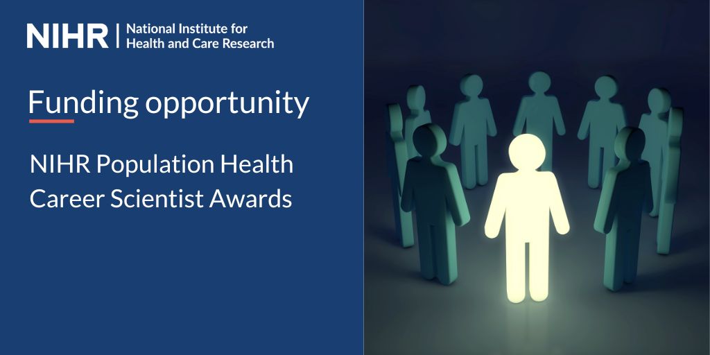 Are you a senior researcher looking to take the next step in your career? We're supporting the next generation of #PublicHealth research leaders through our Population Health Career Scientist Awards. Find out more: nihr.ac.uk/funding/nihr-p…