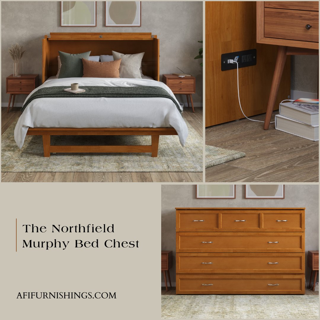 ✨ Meet the Northfield Murphy Bed Chest ✨

This sleek chest opens to reveal a luxurious bed in a matter of seconds. Made complete with a large storage drawer and built-in USB charger.

Shop all Murphy Beds ➡️ afifurnishings.com/murphy-bed-che…

#murphybed #interiordesign #designinspo