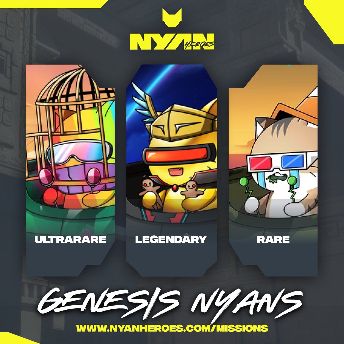 Genesis Nyans can help in your Hunt for Catnip! 🌿

This Season is about more than just a game, you're on a mission, a hunt, and Genesis Nyans are key partners in clawing your way to the top!

Here’s why these aren't just any collectibles! 🐾👇