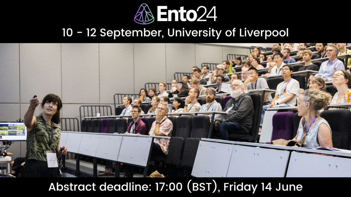 Abstract submission for #Ento24 is open!  We are offering opportunities for both talk and poster presentations, in person and online, allowing as much of the community to participate as possible.  Abstract deadline: 17:00 (BST), Friday 14 June royensoc.co.uk/ento24-abstrac…
