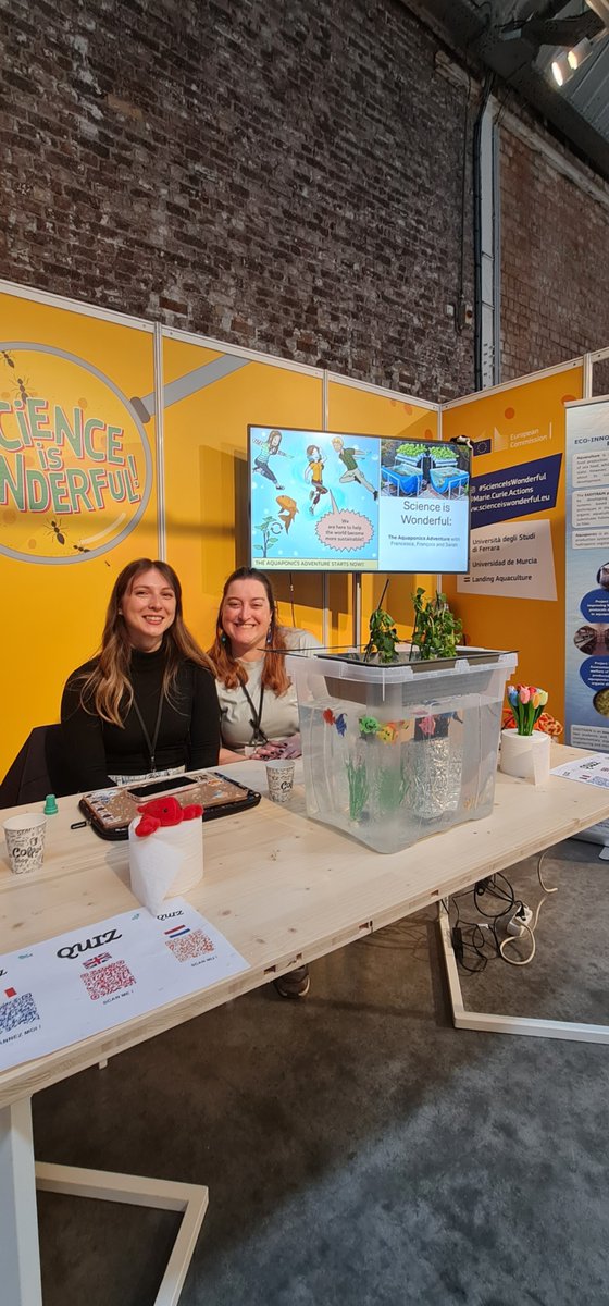 Francesca, Sarah and François were the EasyTrain ambassadors during the last edition of #ScienceIsWonderful in Brussels 🇪🇺. They proudly introduced aquaponics to thousands of pupils coming from all over Europe and beyond. 🐟🌱♻️
@MSCActions #aquaponics