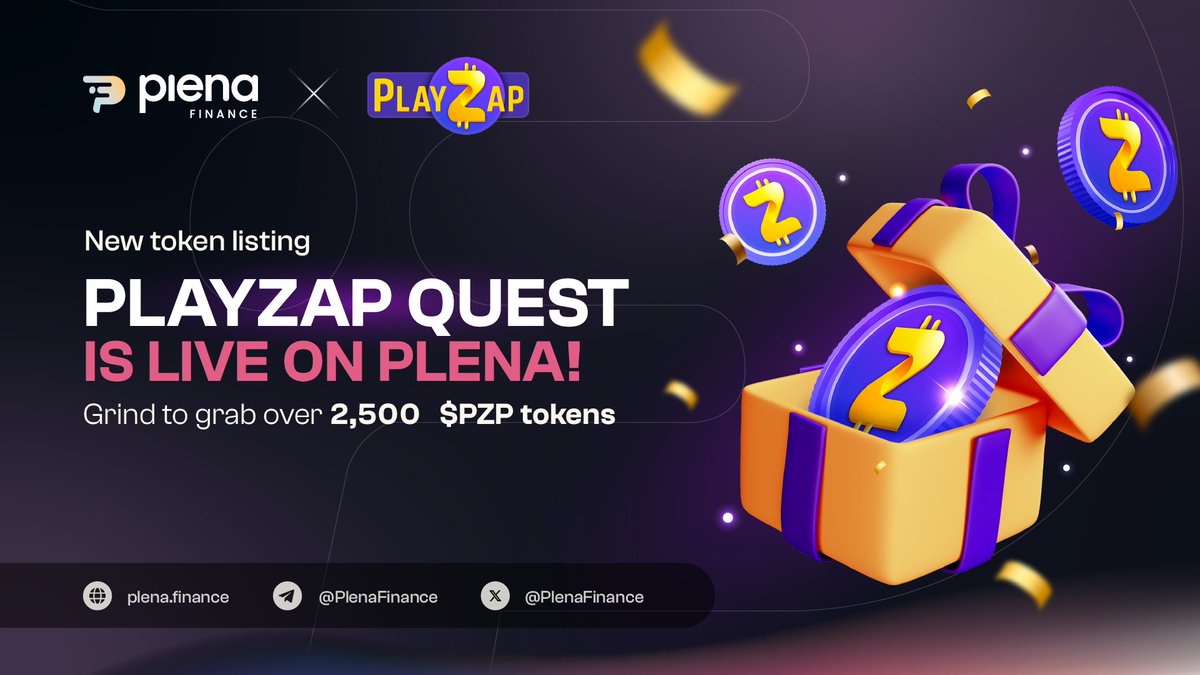 New Token Listing Alert🚨 @PlayZapGames Quest & Token Goes Live on #PlenaCryptoSuperApp 🚨 Grind your way to 2,500 $PZP tokens! 💸 We're dropping major rewards to 50 lucky winners. Bag those tokens and power up your portfolio? 🤌