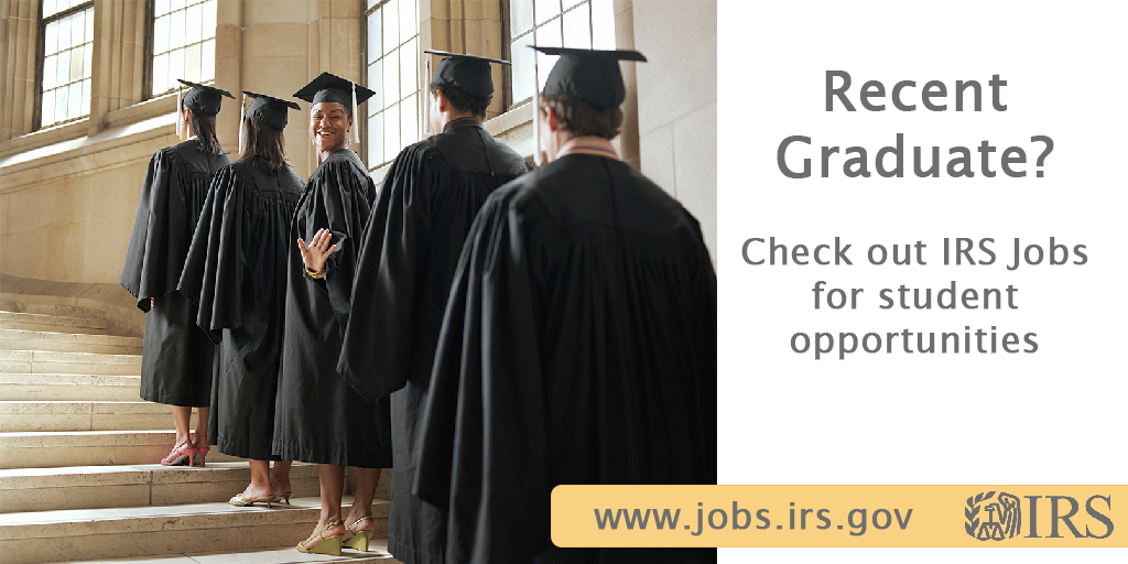 #IRS is now accepting applications for the #RecentGraduates #Pathways Program. Not sure what is required? Check out our site: ow.ly/rNj350Rw8aB and see what positions are available #IRSjobs