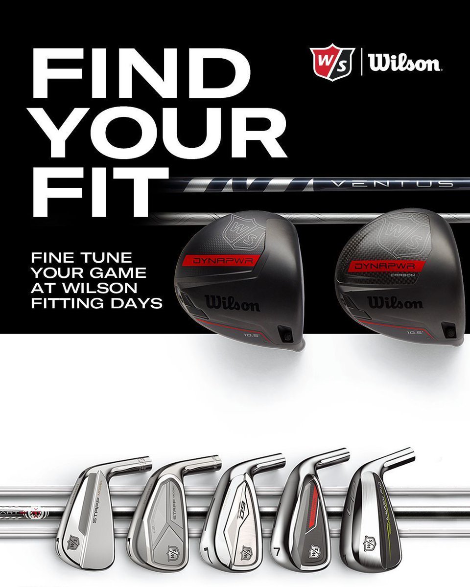 FREE Wilson Fitting Day 🏌️ 
Thursday 9th May
12pm - 4pm 
Call 01752 848668 option 3 to book your appointment with the Golf Shop

#golffitting #wilson
