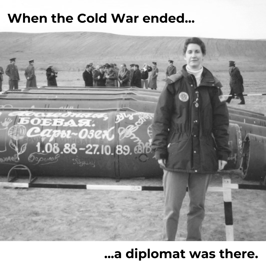 Ambassador Eileen Malloy – seen here observing the destruction of Soviet missiles in 1990 – and other diplomats’ behind-the-scenes work was key in implementing arms control measures after the end of the Cold War. #ForeignService100 #Diplomacy