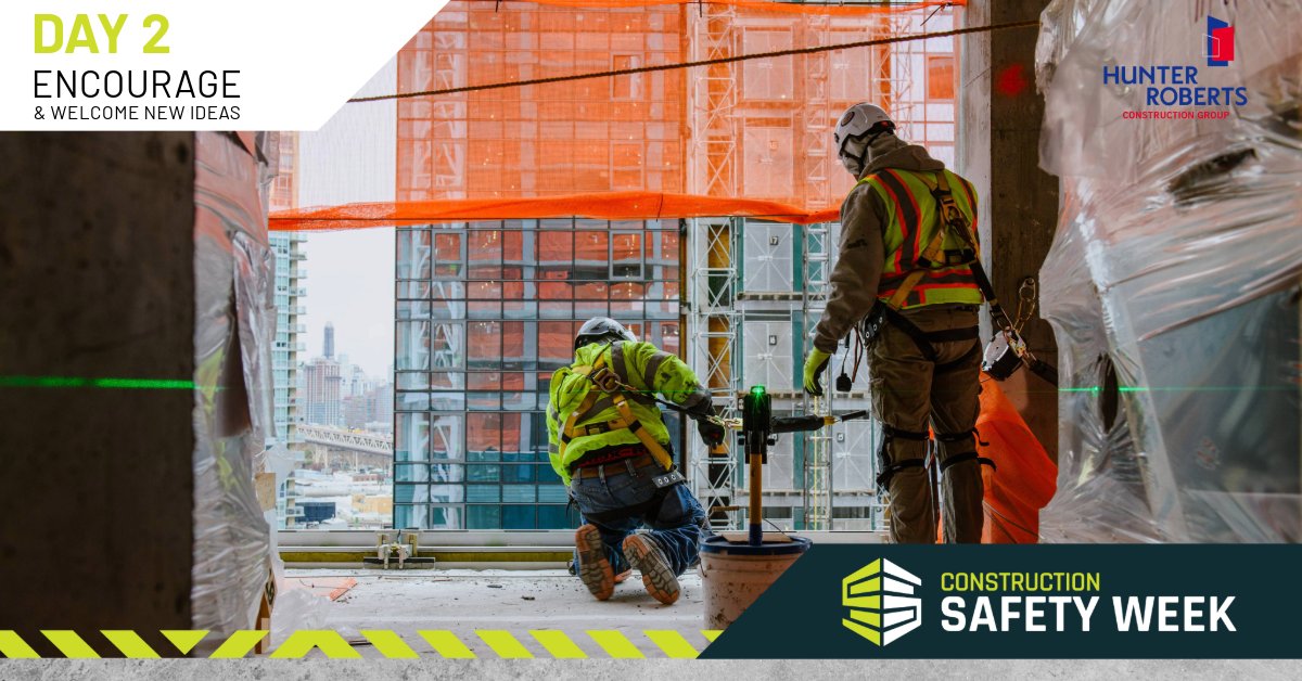 Kicking off Day Two of Safety Week! 🦺  Embrace innovation, ignite creativity, and welcome fresh perspectives 🧠 #SafetyFirst #WeLISTEN #ConstructionSafetyWeek #HunterRoberts