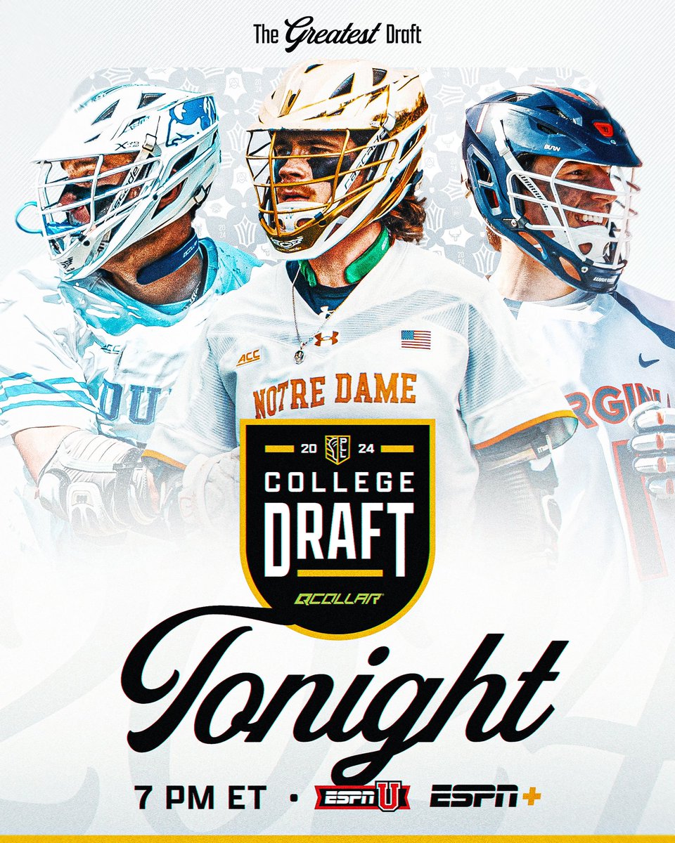 IT’S DRAFT DAY ⏰📈 The Greatest Draft 7PM ET on ESPNU & ESPN+ Presented by @QCollarOfficial