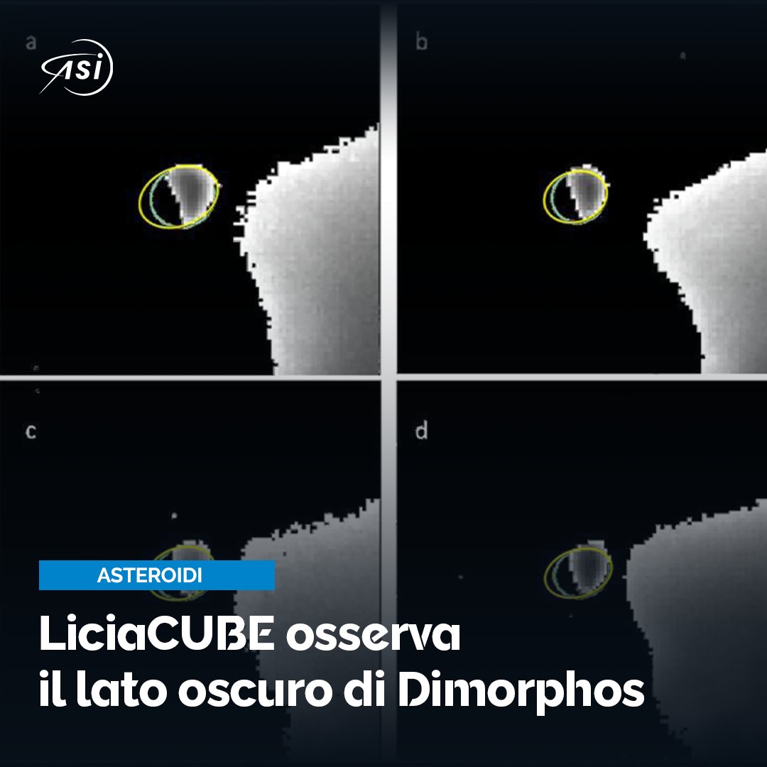 Il lato oscuro dell'asteroide Dimorphos osservato da @LICIACube. I dati illustrati in un nuovo studio di The Planetary Science Journal
ℹ️ Info qui👉 tinyurl.com/4ewfa44a