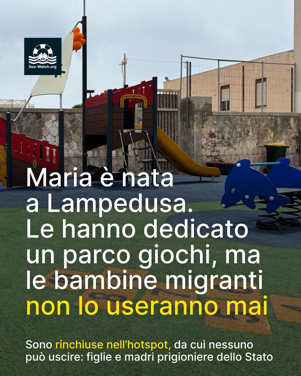A Lampedusa non nascevano bambini da più di mezzo secolo. Nel 2021 è nata Maria e le hanno dedicato un parco giochi, dove però i bimbi arrivati come lei via mare non possono giocare. Vietato per loro uscire dall'hotspot. Una storia di diritti negati a persone innocenti.
