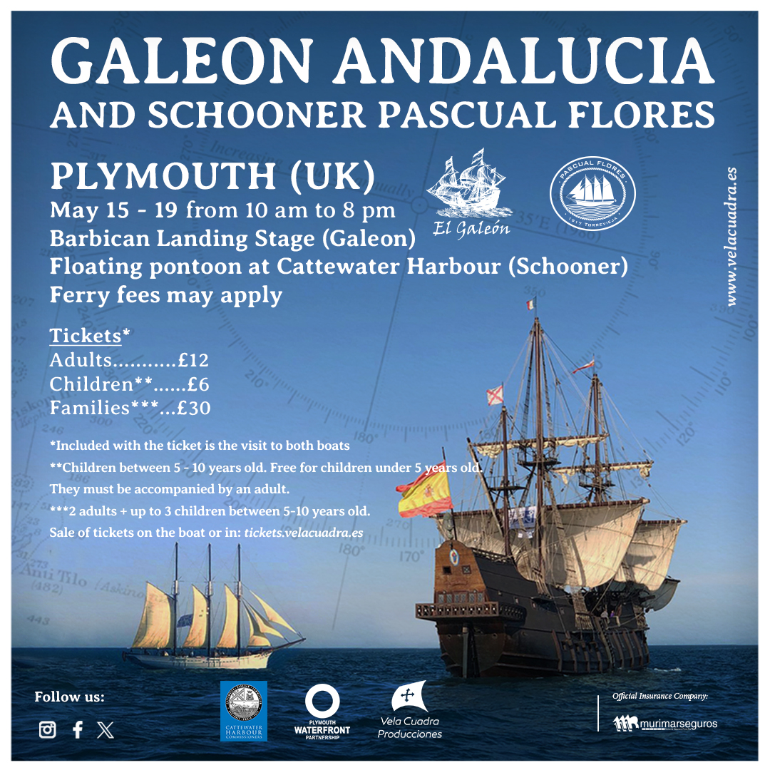 ⚓️Ahoy there mateys! 17th Century Spanish galleon replica returns for Plymouth Pirates Weekend. This impressive full-size replica of a 17th Century Spanish galleon is a floating museum, and will be open for visitors to explore. More: oneplymouth.co.uk/ahoy-there-mat…