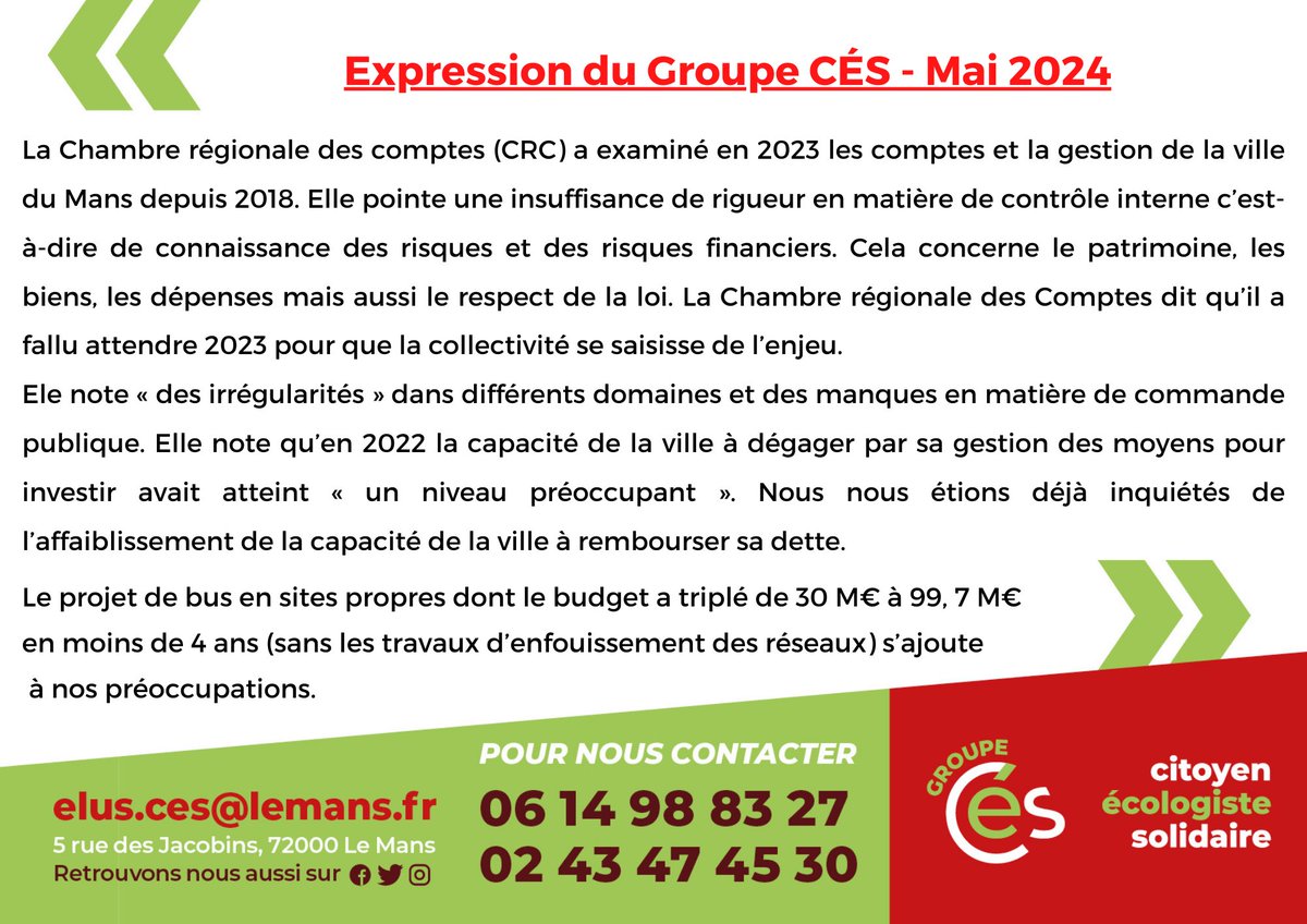 «Groupe Citoyen, Écologiste et Solidaire » Le Mans tweet media