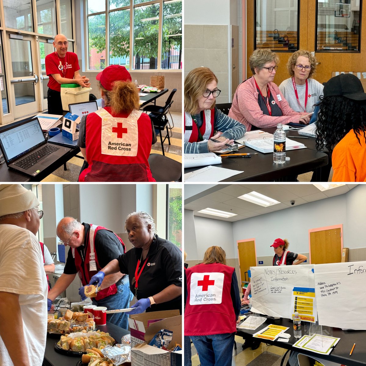 Red Cross volunteers, @PhilaOEM and our community partners continue to support those who were displaced by Sunday's fire on the 4900 block of Spruce St in Philadelphia. 27 people spent last night at our West Philadelphia High School shelter. The shelter remains open today.