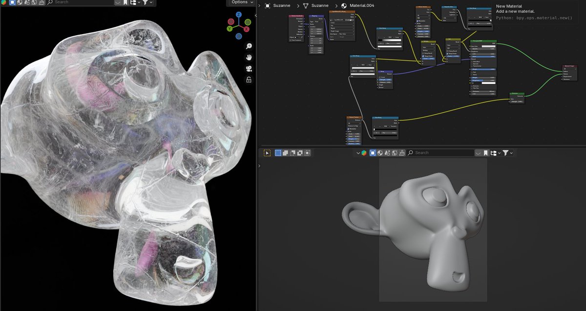 3D Generalist @IlyasseL_ has shared a free ice material for @Blender 4.2's new Thin Film layer on the PBSDF node, great for simulating iridescent material and soap bubbles. Grab it here: 80.lv/articles/grab-… #b3d #blender #blender3d