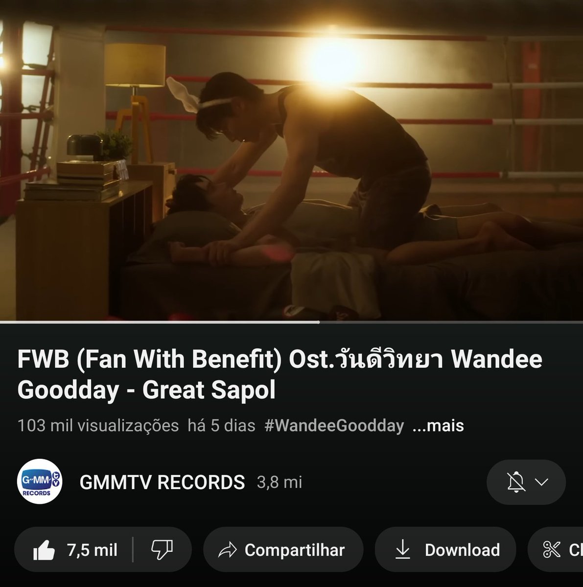 A OST principal de Wandee Goodday cantada pelo Great chegou às 100 mil visualizações! Continuem assistindo e apoiando ela 💜

link: youtu.be/sGZqZAJWqrw?si…

#grtsp #GreatInn #WandeeGoodday