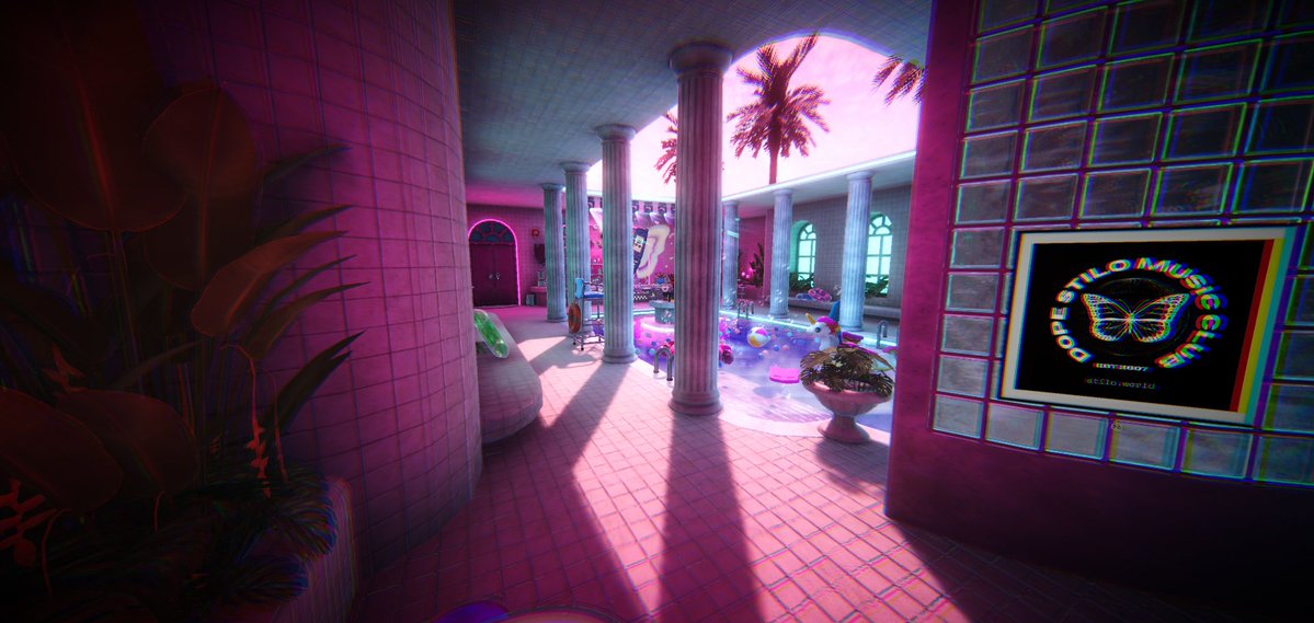 Weekly concert @DopeStilo in @Spatial_io  today🪩

⏲️8pm CET 

🔗Stilo.World designed by @7plusdesign 

#VirtualParties #web3 #shotinspatial #worldhopping #unitymade #vr #spatial #virtualmusic #VirtualReality #PoolParty #SummerHouse #summervibes