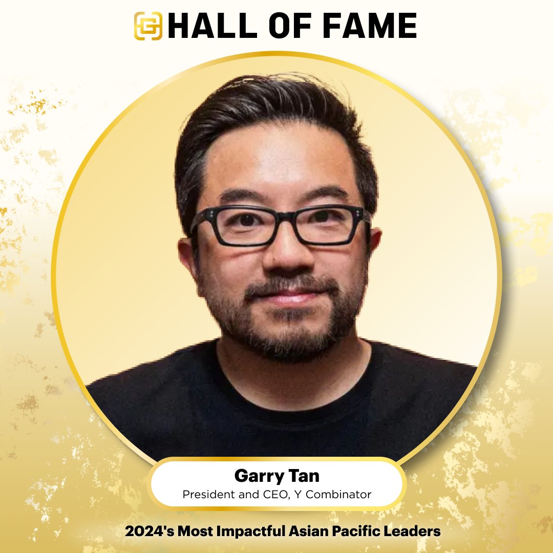 GoldHouseCo's tweet image. .@garrytan (President and CEO, Y Combinator) 

Learn more about our Hall of Famers &amp;amp; other A100 List Honorees at goldhouse.org/A100! 

#APAHM #APIHM #GoldNewWorld #GoldExcellence #AsianExcellence #API