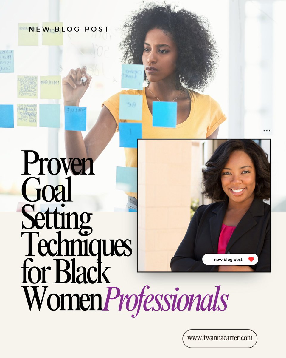 New blog: 'Proven Goal Setting Techniques for Black Women Professionals' In this blog, we explore powerful strategies for crafting goals that not only match your aspirations but are also realistic and achievable, steering you towards your dreams. 
#GoalSetting #CareerAspirations