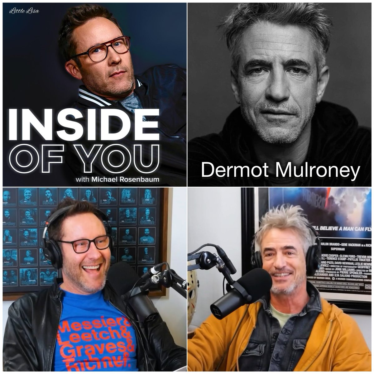 Dermot Mulroney (My Best Friend's Wedding, The Wedding Date) joins @michaelrosenbum on this week’s episode of @insideofyoupod 💙 Please check it out on all podcast platforms & watch in video format on YouTube. insideofyoupodcast.com/show 📺: youtu.be/YqQ5g0ST3BU?si…