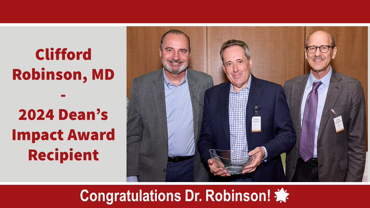 Last week, Cliff Robinson, MD received a 2024 @WUSTLmed Dean’s Impact Award!🙌 This award recognizes faculty who have demonstrated enduring commitment to advancing the careers of others thru exceptional mentorship or sponsorship - sounds like @SBRT_CR! So lucky to have him here!