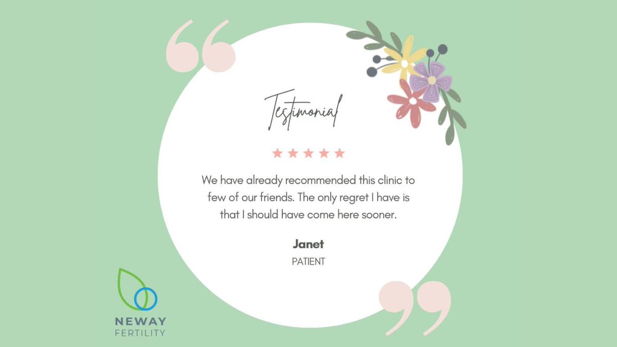 We love this #TuesdayTestimonial! Contact #NewayFertility and have no regrets! 🌸