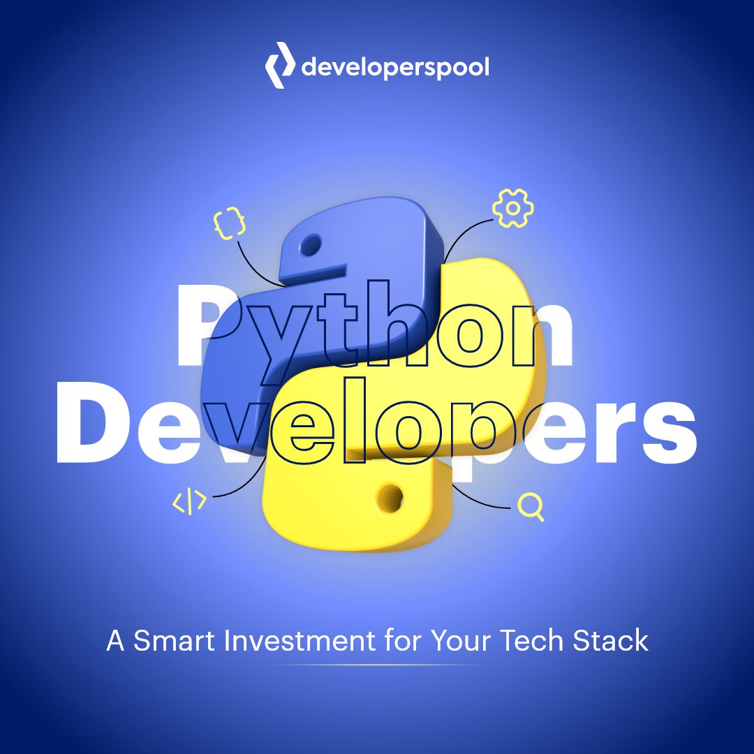 Explore the impact of #Pythondevelopers on your tech stack! Python's versatility drives web apps and scientific models, with 80-85% of developers choosing it as their primary language. 
Read more: developerspool.com/invest-in-pyth…

#python  #hiredeveloper #hiringdeveloper  #developerspool